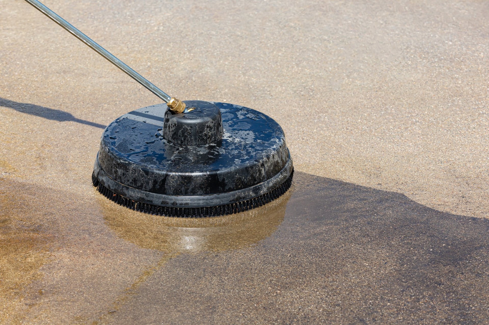 Clean surface after pressure washing